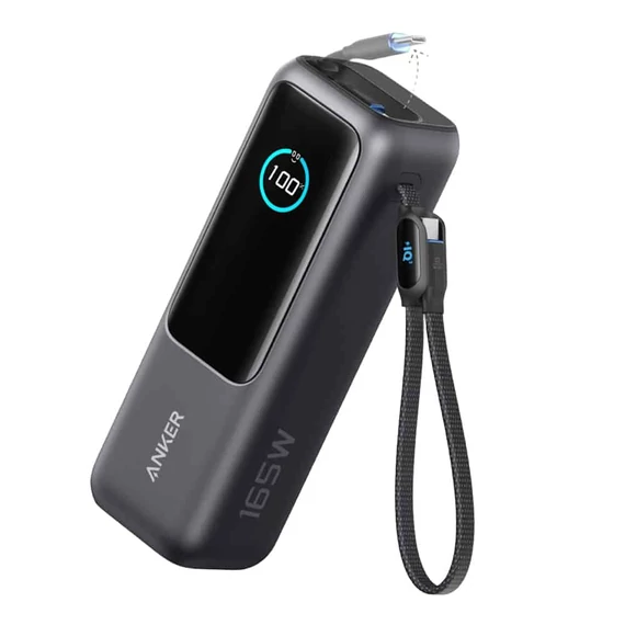 Anker Zolo Power Bank (25K 165W Built-In USB-C and Retractable Cable) black