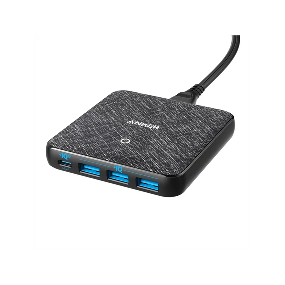 Anker PowerPort Atom III Slim 45W USB C x1 20W 3 x USB A EU Black Fabric